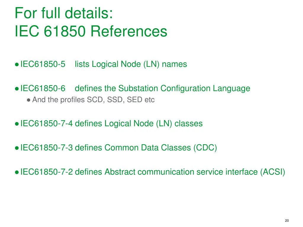 for full details iec 61850 references