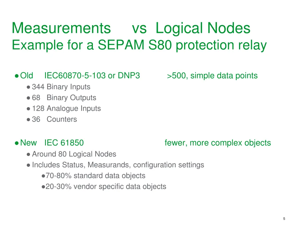 measurements example for a sepam s80 protection