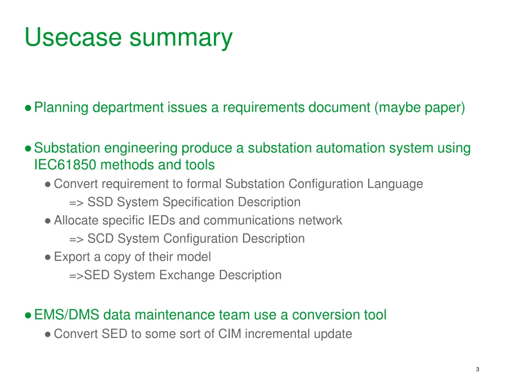 usecase summary