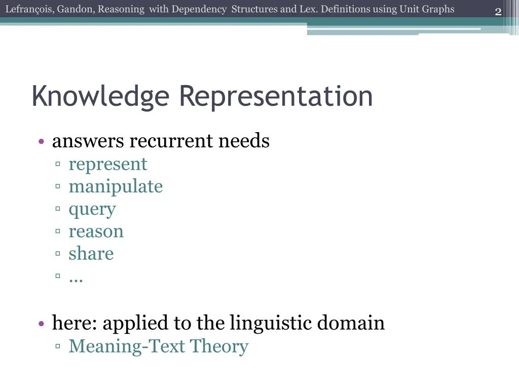 lefran ois gandon reasoning with dependency