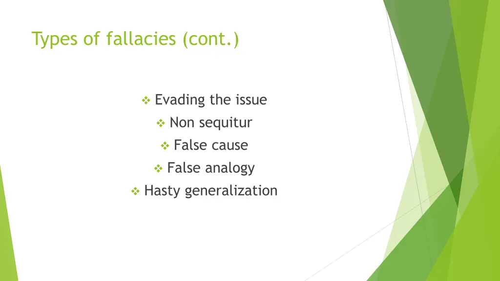 types of fallacies cont