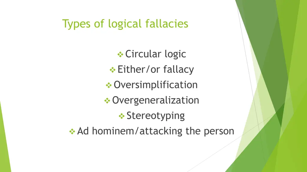 types of logical fallacies