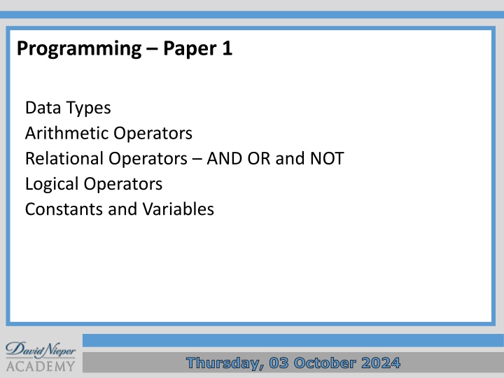 programming paper 1