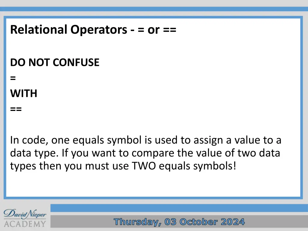 relational operators or