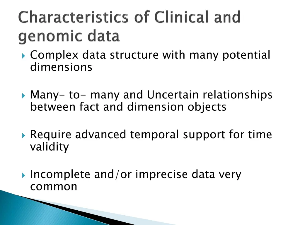 complex data structure with many potential