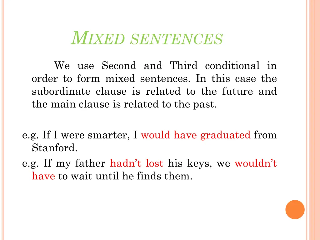 m ixed sentences