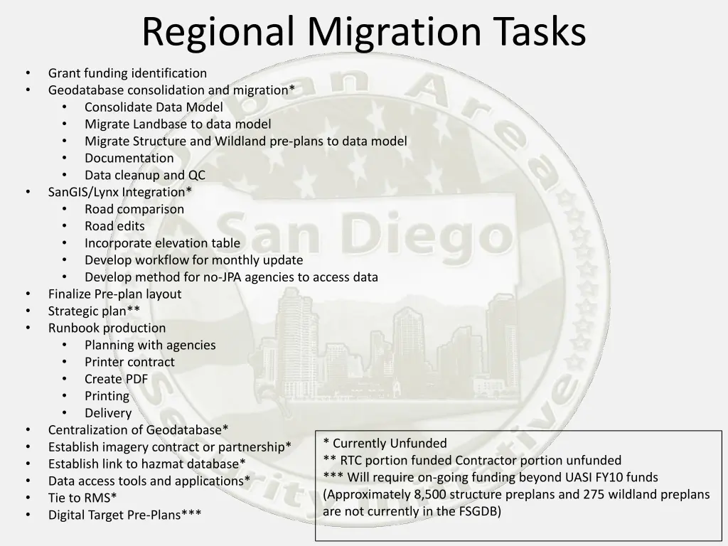 regional migration tasks