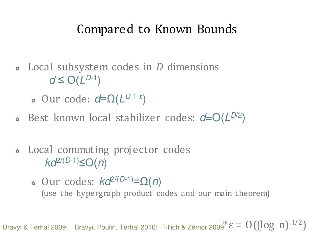 compared to known bounds