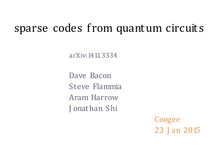 sparse codes from quantum circuits