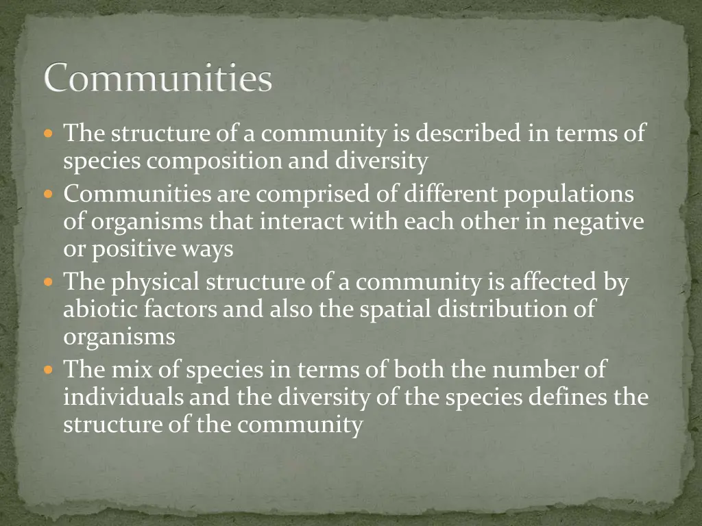 communities