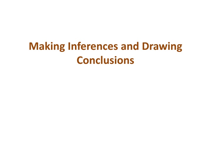 making inferences and drawing conclusions