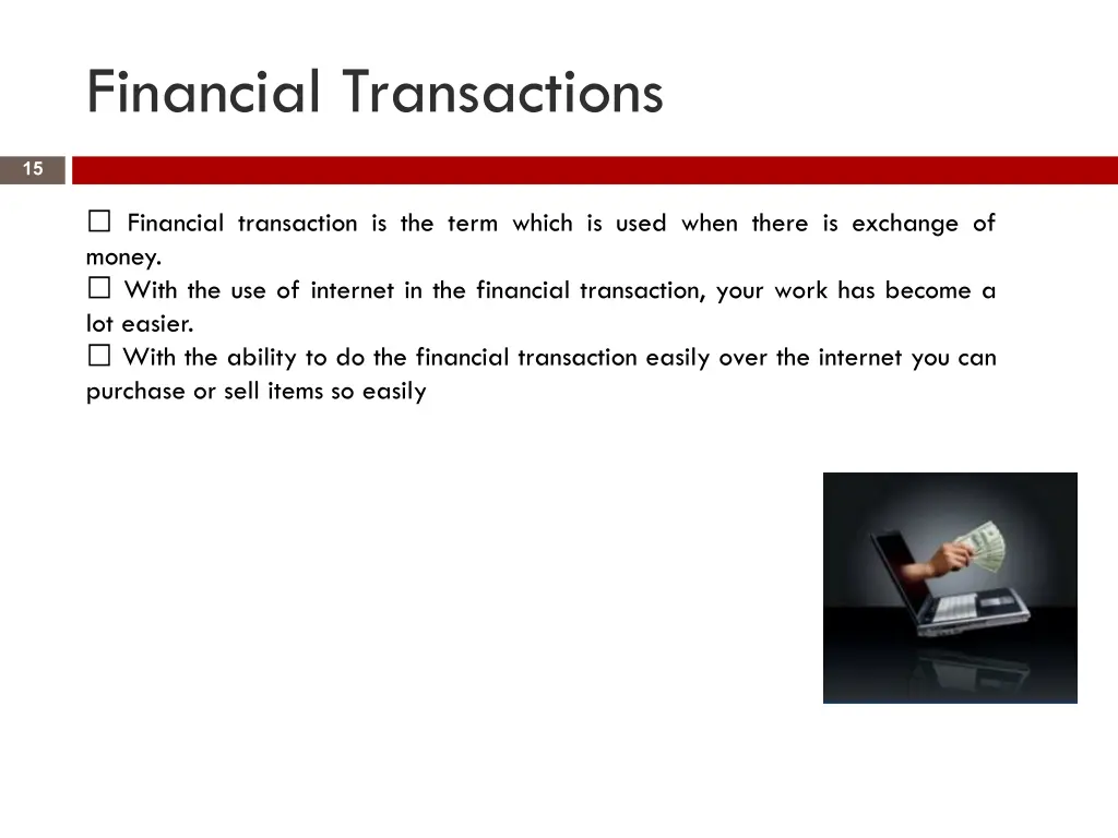 financial transactions