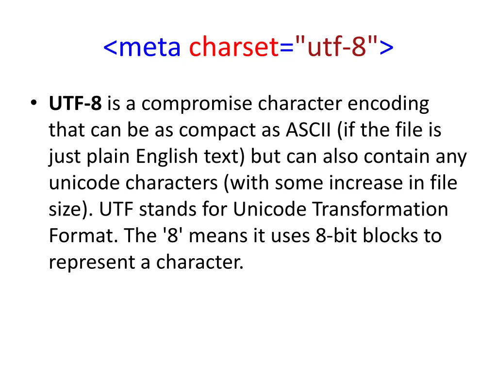 meta charset utf 8