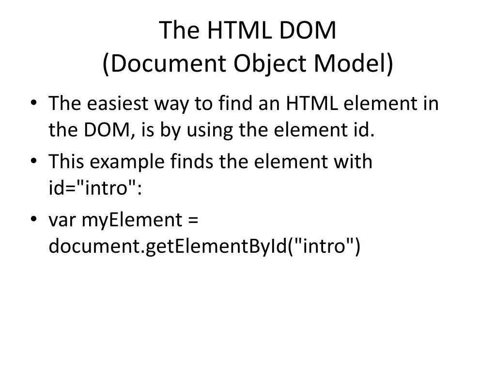 the html dom document object model