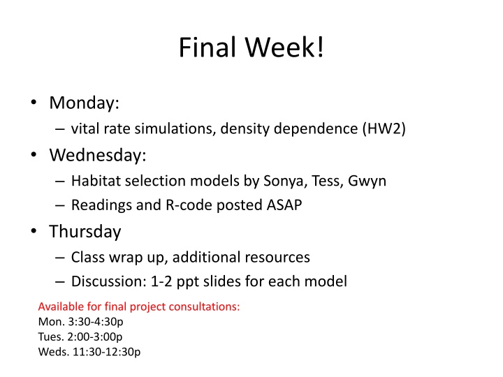 final week