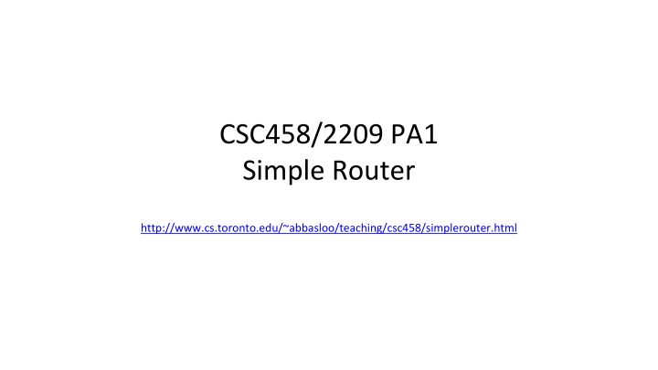 csc458 2209 pa1 simple router