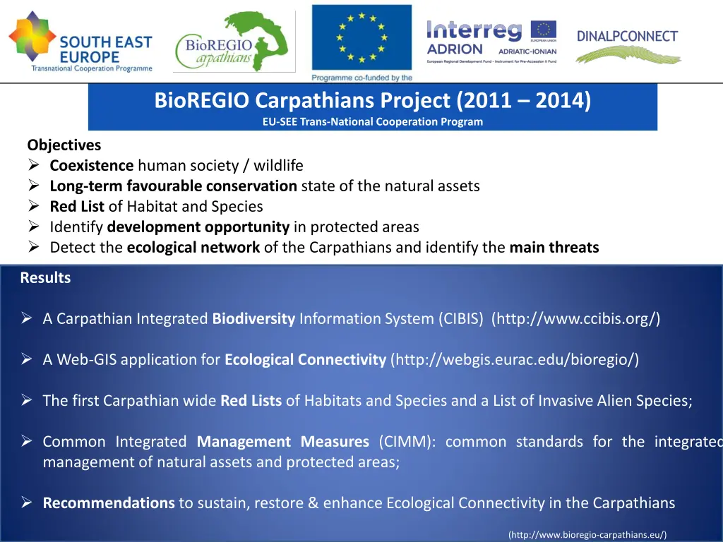 bioregio carpathians project 2011 2014