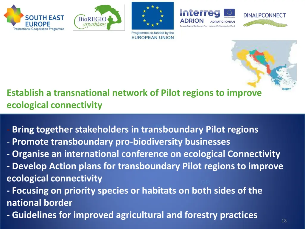 establish a transnational network of pilot