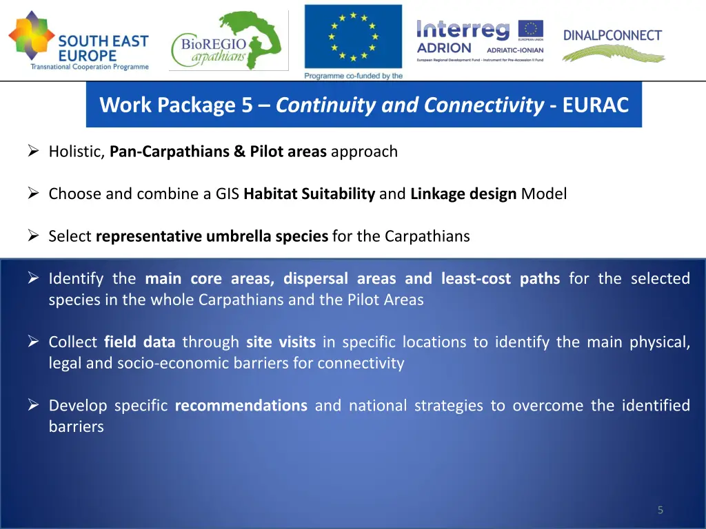 work package 5 continuity and connectivity eurac