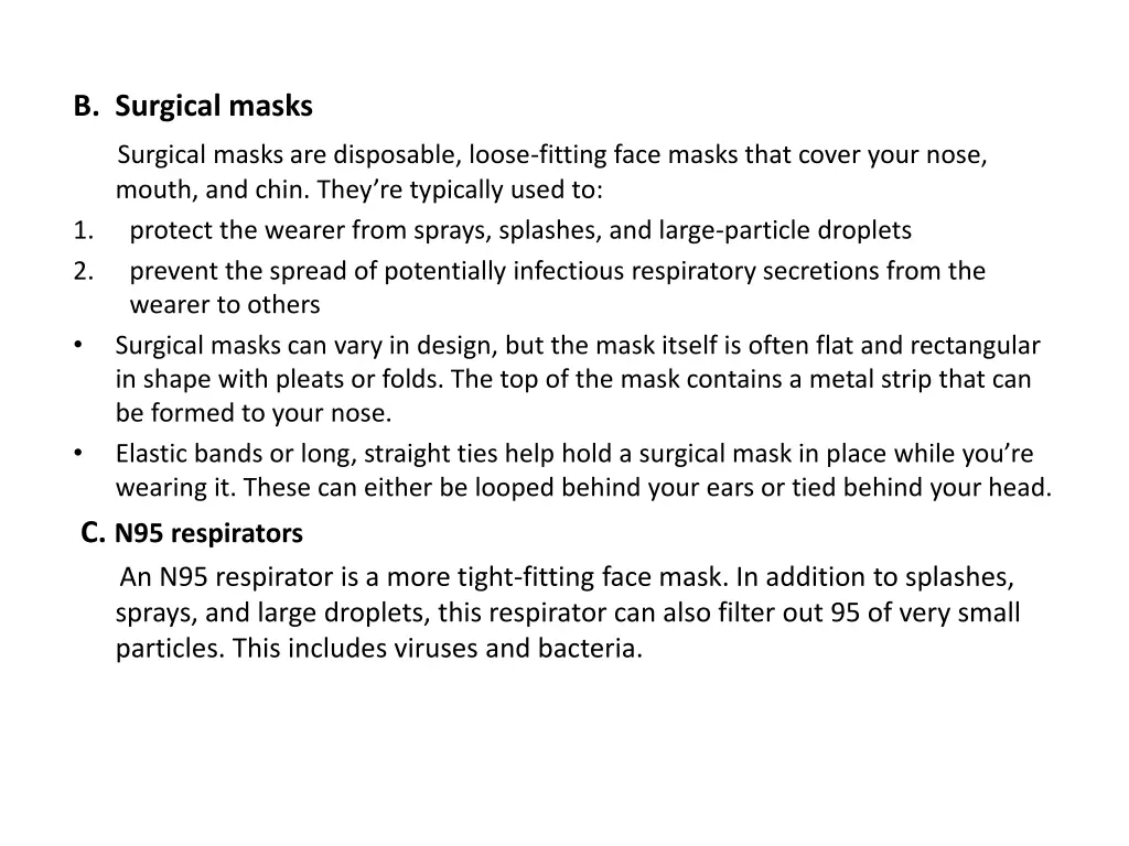 b surgical masks