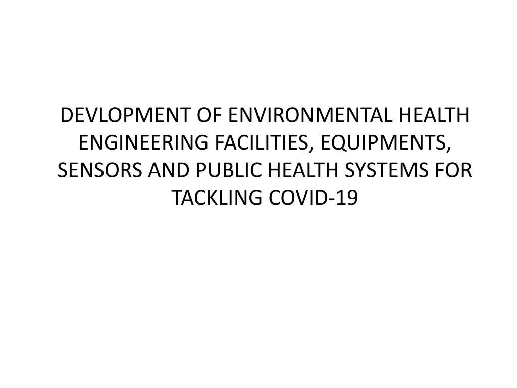 devlopment of environmental health engineering