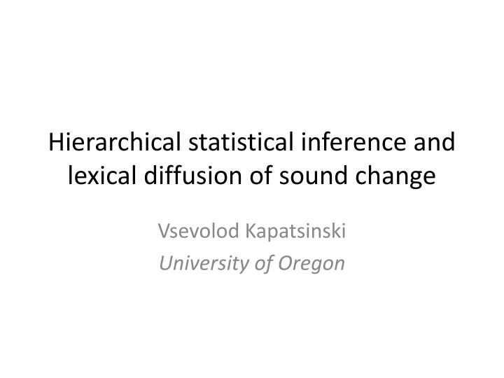 hierarchical statistical inference and lexical