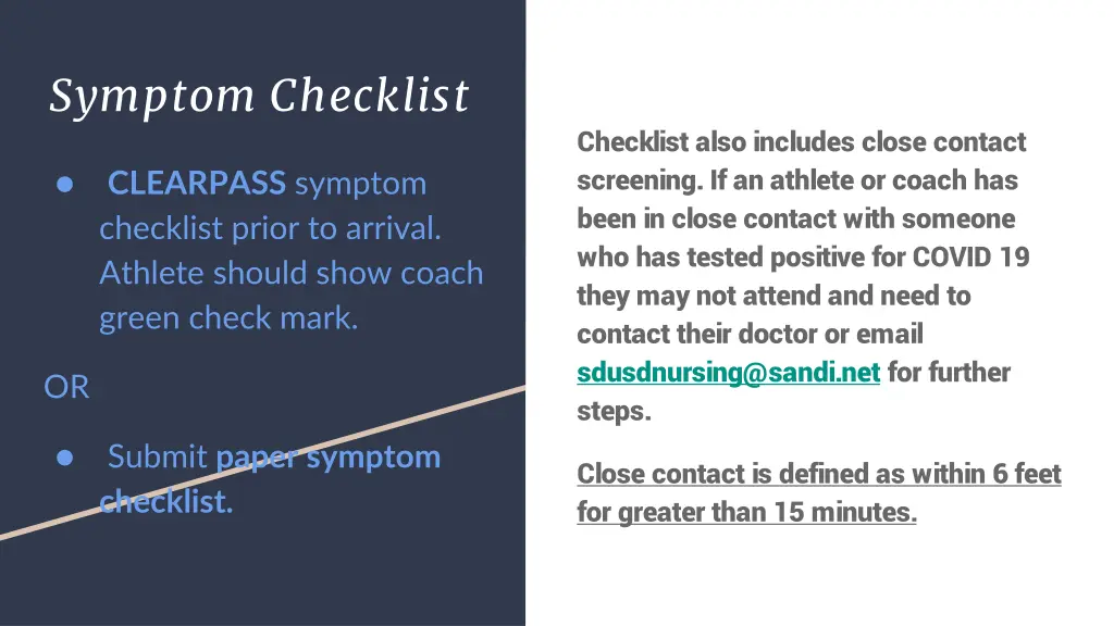 symptom checklist