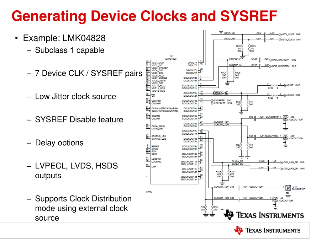 generating device clocks and sysref