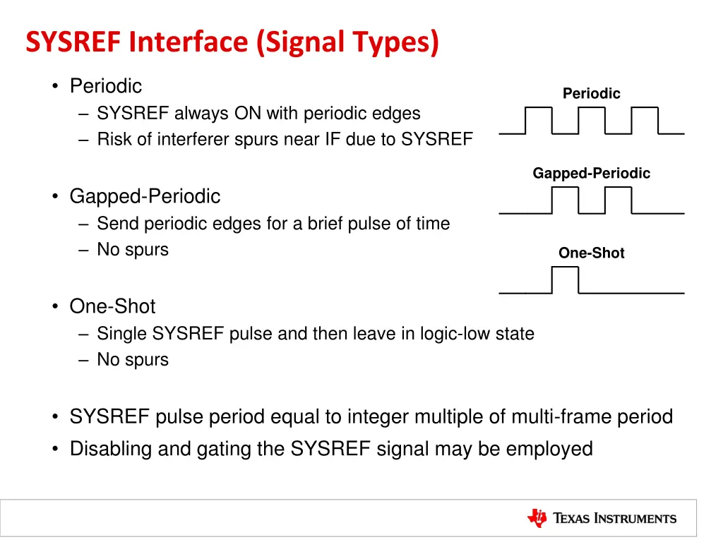 sysref interface signal types