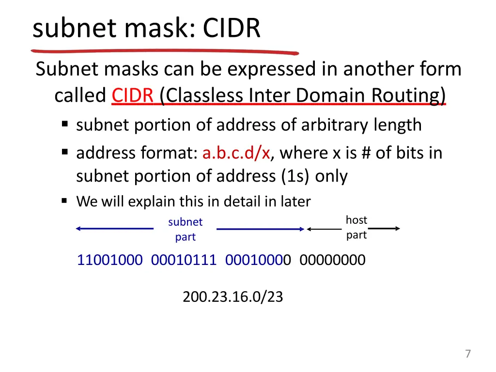 subnet mask cidr