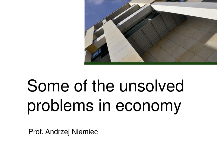 some of the unsolved problems in economy