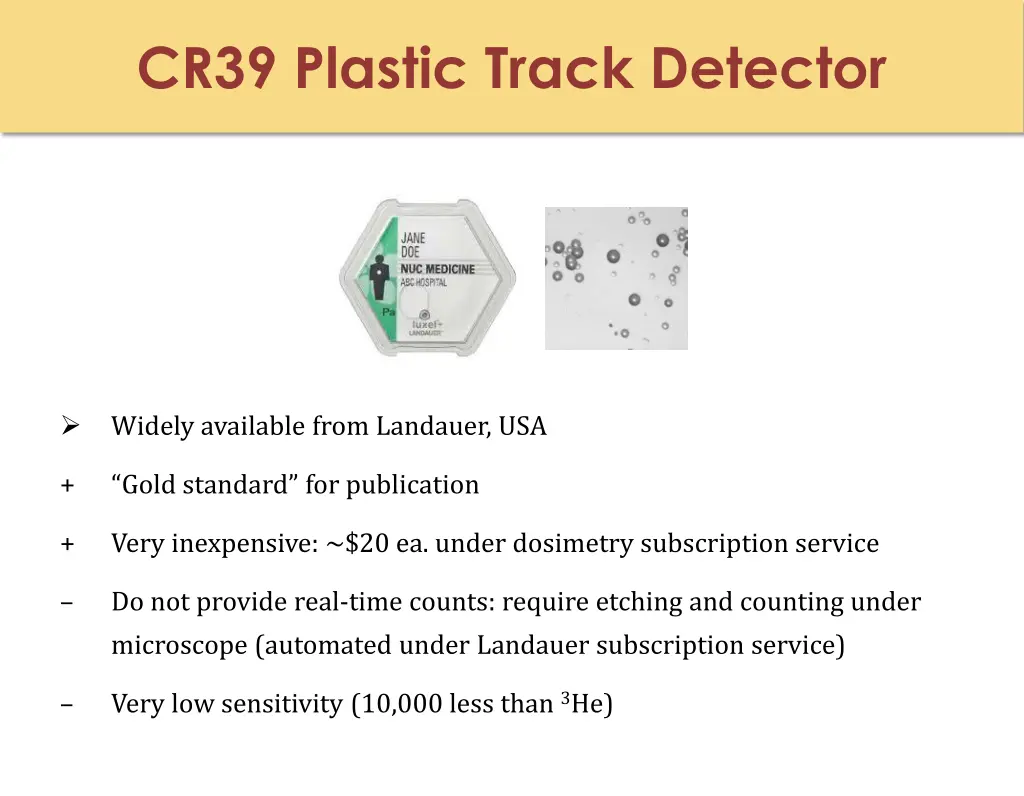 cr39 plastic track detector