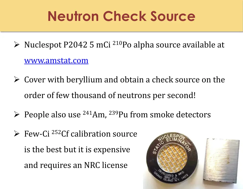 neutron check source