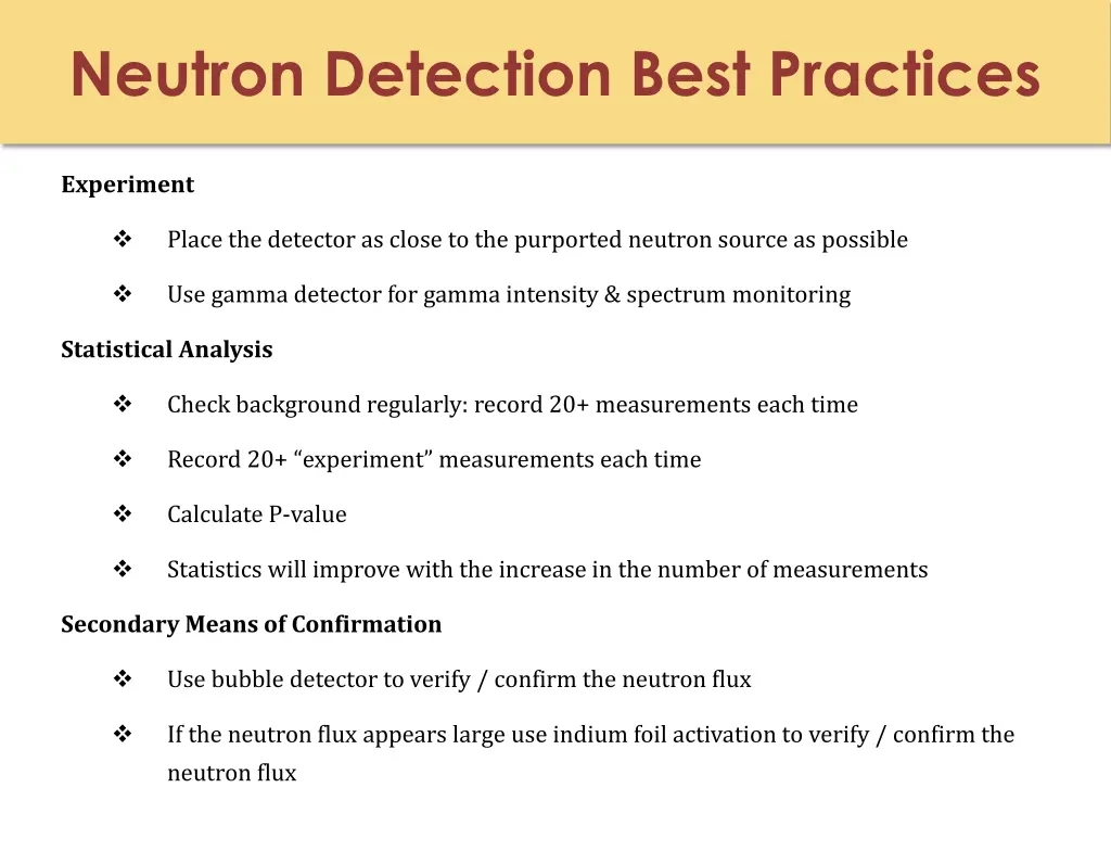 neutron detection best practices 1