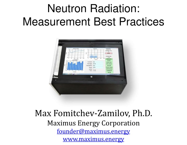 neutron radiation measurement best practices