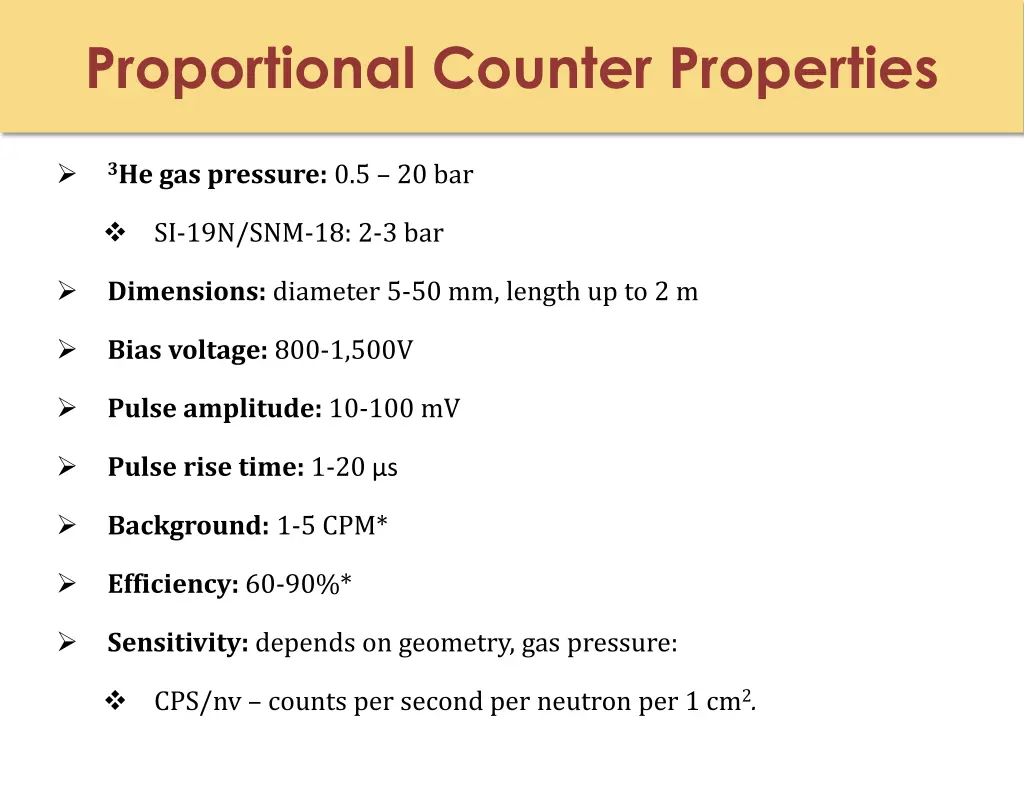 proportional counter properties