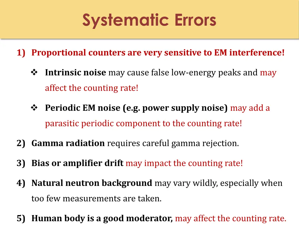 systematic errors