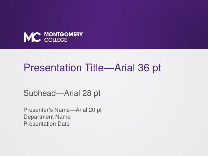 presentation title arial 36 pt