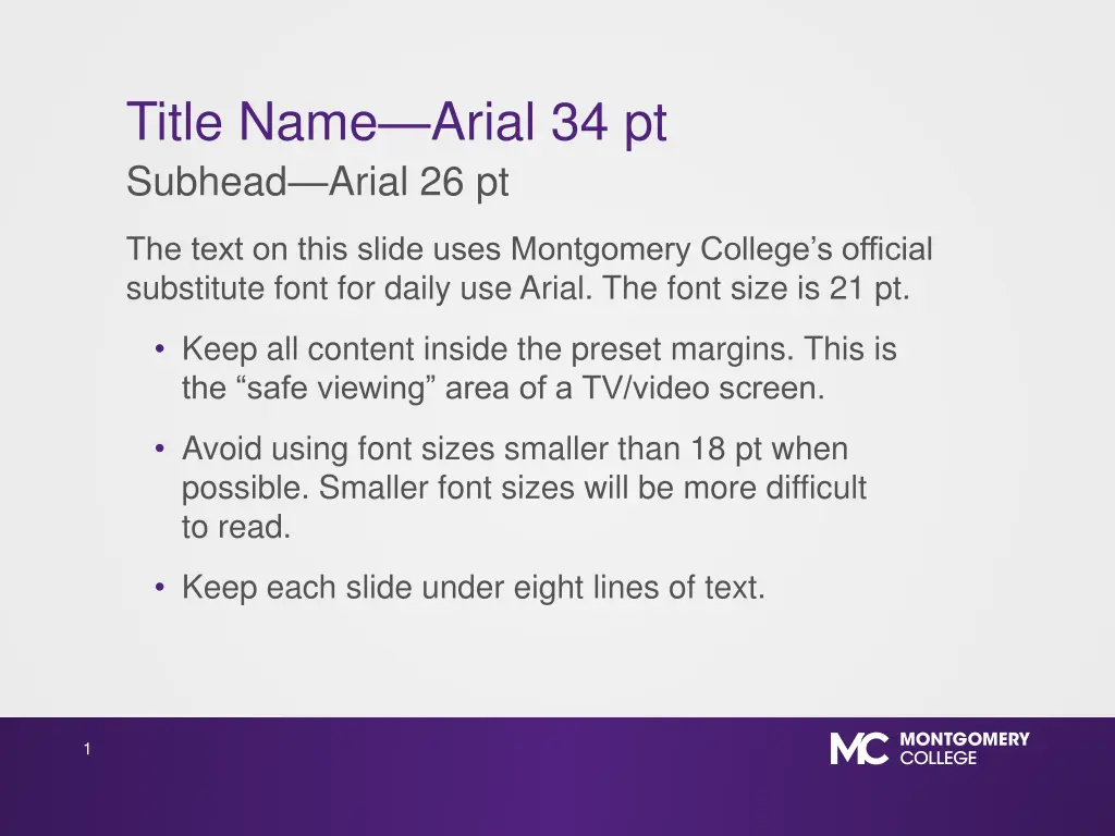 title name arial 34 pt subhead arial 26 pt