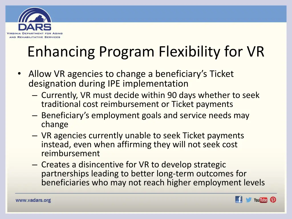 enhancing program flexibility for vr