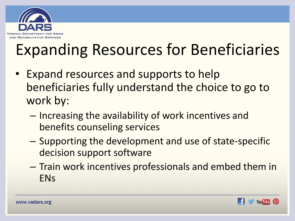 expanding resources for beneficiaries