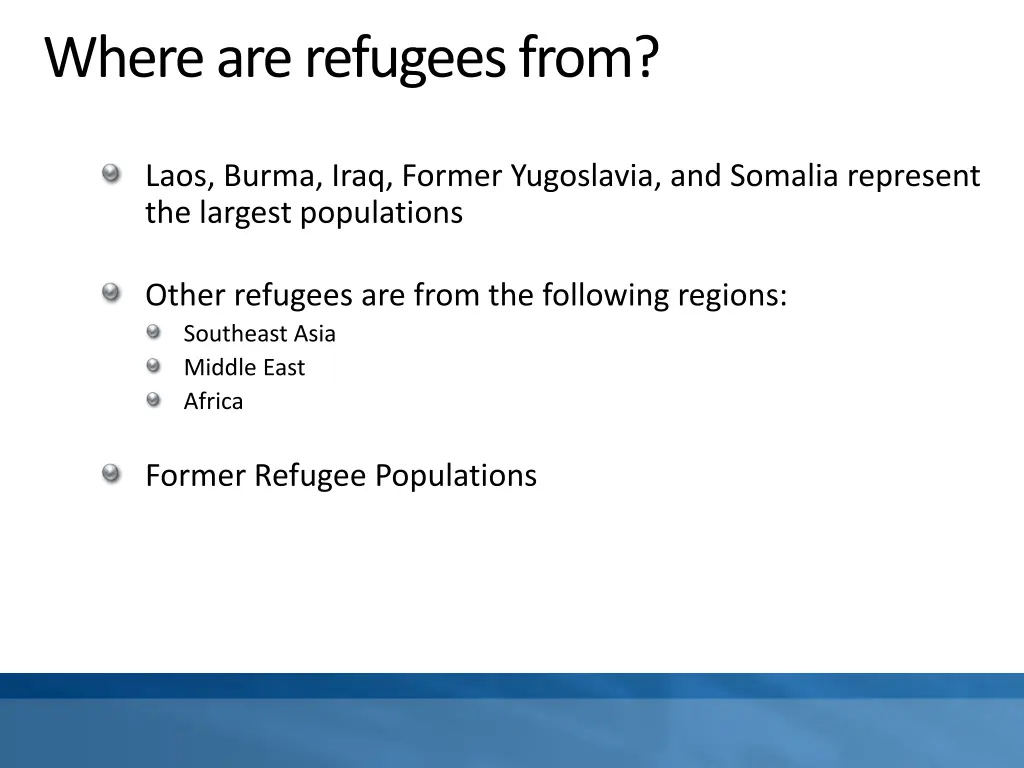 where are refugees from