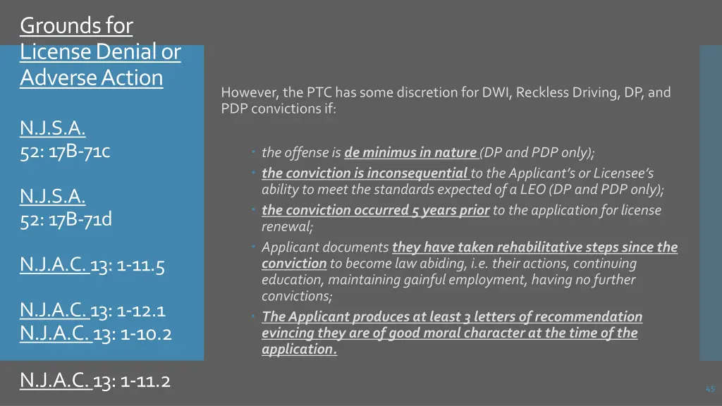 grounds for license denial or adverse action 4