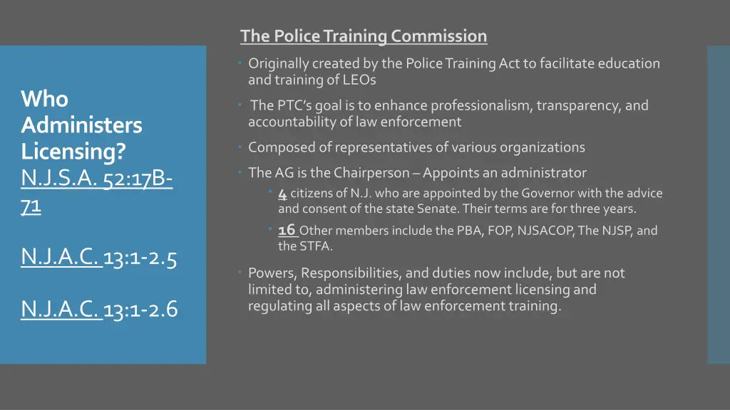 the police training commission