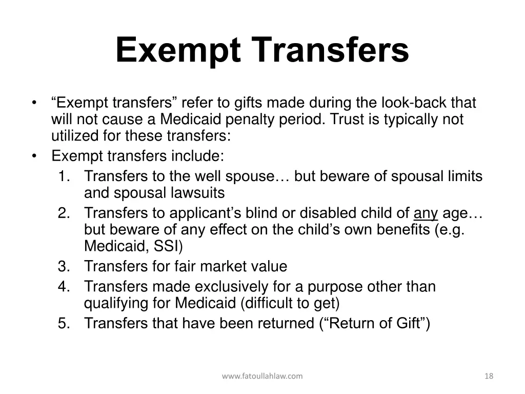 exempt transfers