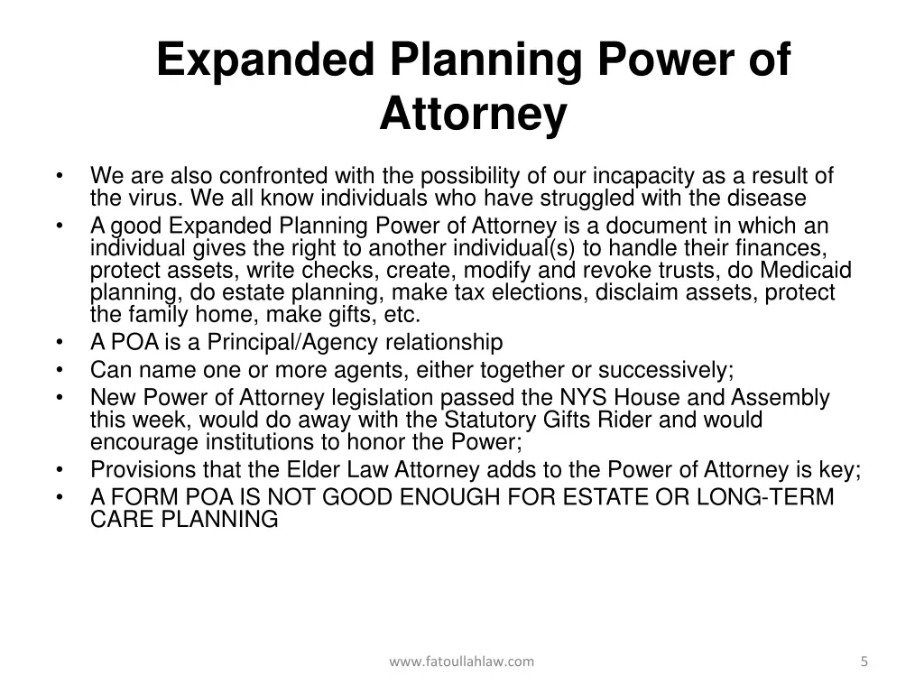 expanded planning power of attorney