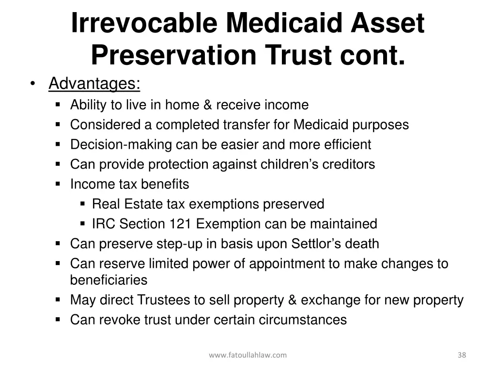 irrevocable medicaid asset preservation trust 1