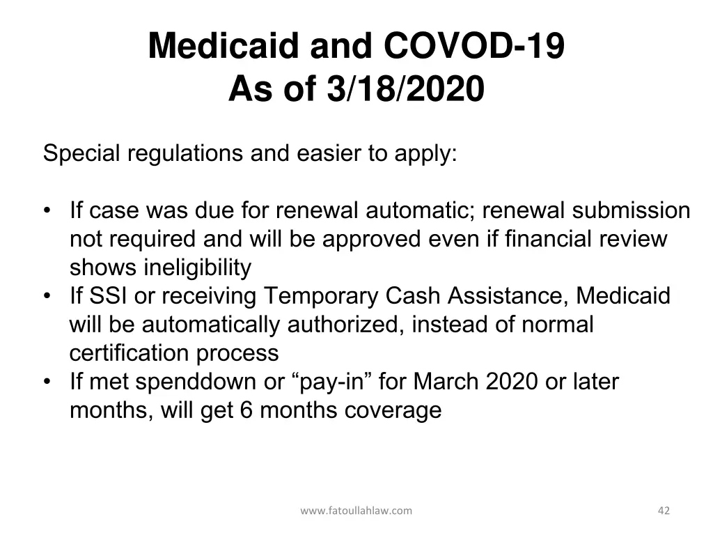 medicaid and covod 19 as of 3 18 2020