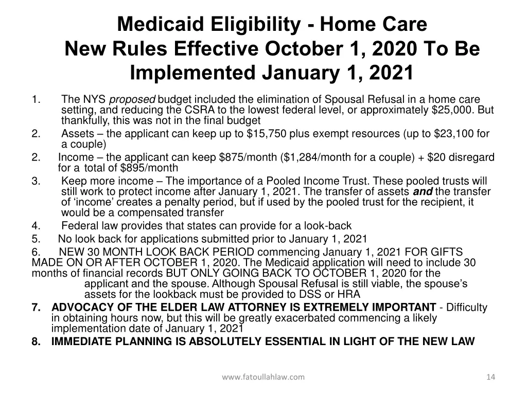 medicaid eligibility home care new rules