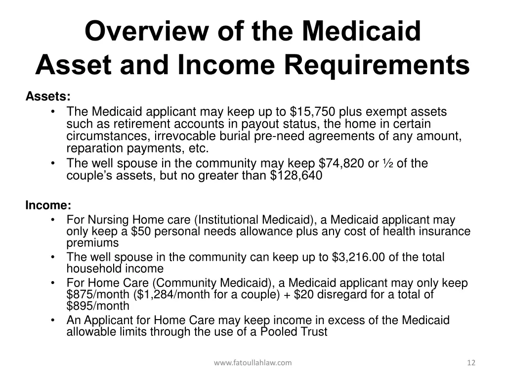 overview of the medicaid asset and income